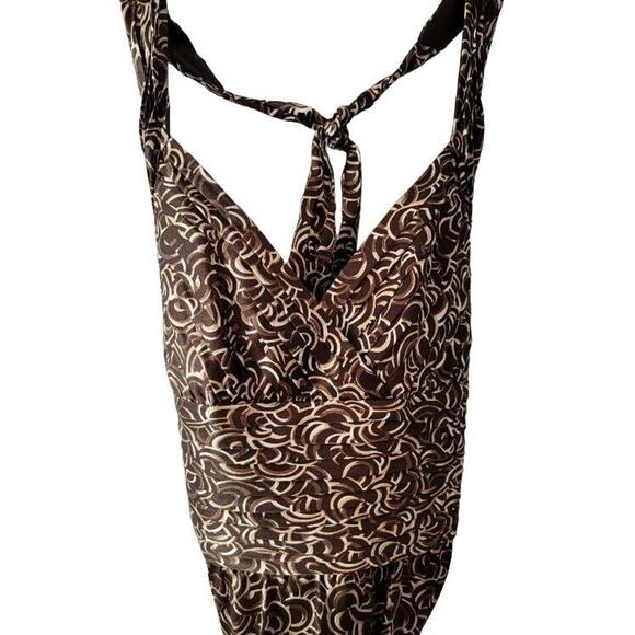 BCBG Maxazria Brown Silk Halter Dress Mini X-Small Sexy Night Out - Picture 6 of 15